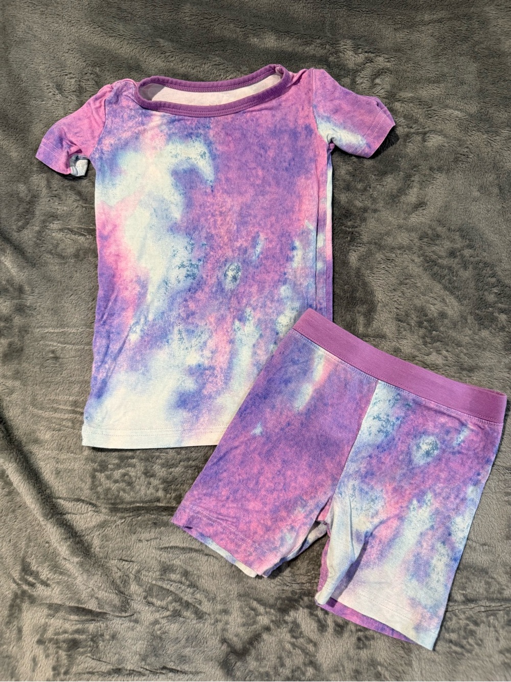Little Sleepies Purple & Pink Tie-Dye Short PJ Set